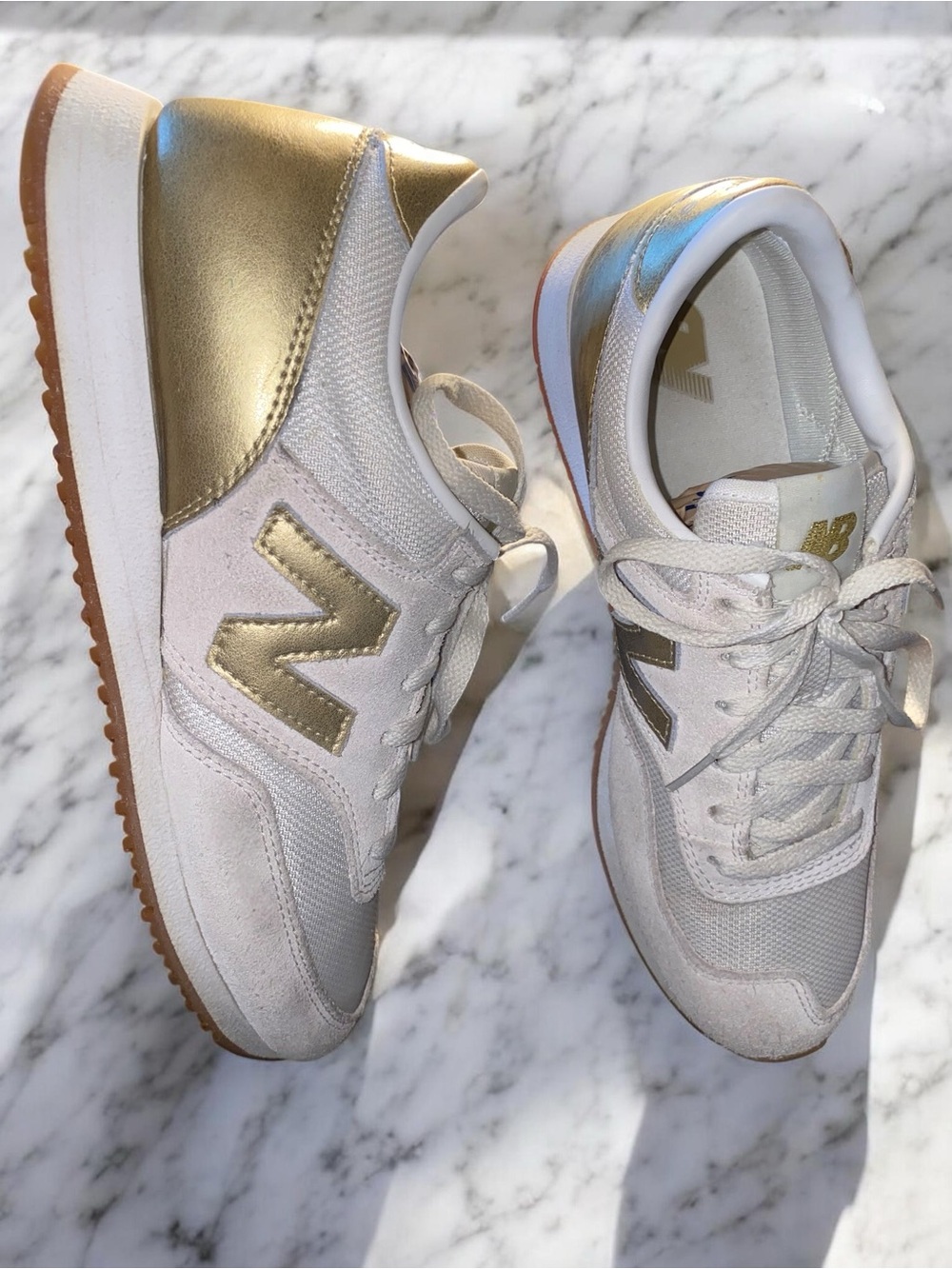 New Balance for J.Crew 620 Sneakers in Pale Sandstone Gold - Size 9